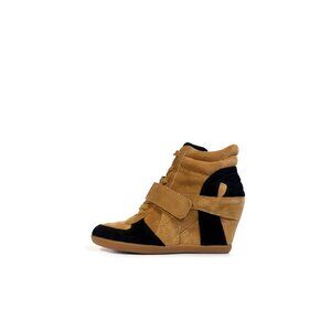 ASH Bowie Suede Tan & Black Women’s Wedge Booties Size 36 | 5.5 - 6